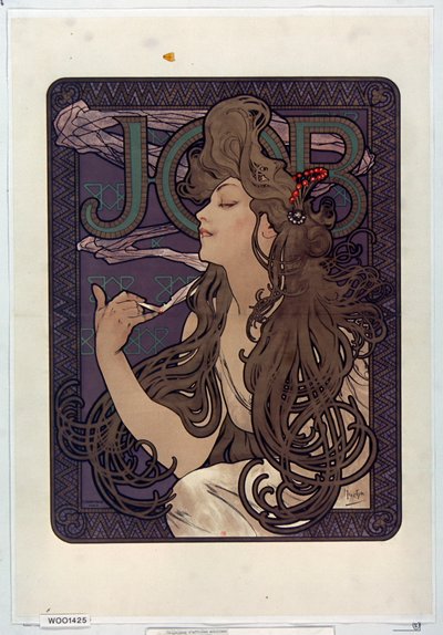 Pubblicità per le sigarette Job da Alphonse Mucha